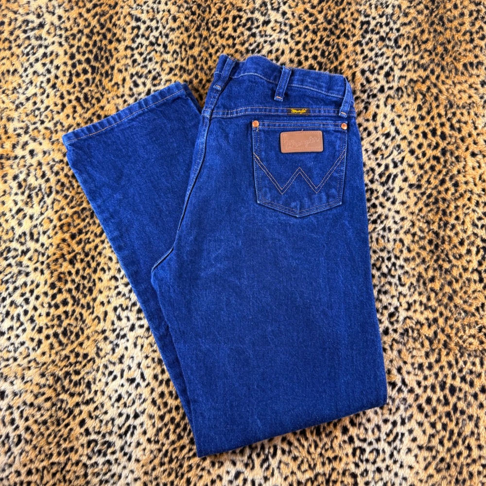 Wrangler Cowboy Cut 13MWZPW Indigo Denim Jeans 35x32 Mens Blue Straight Leg